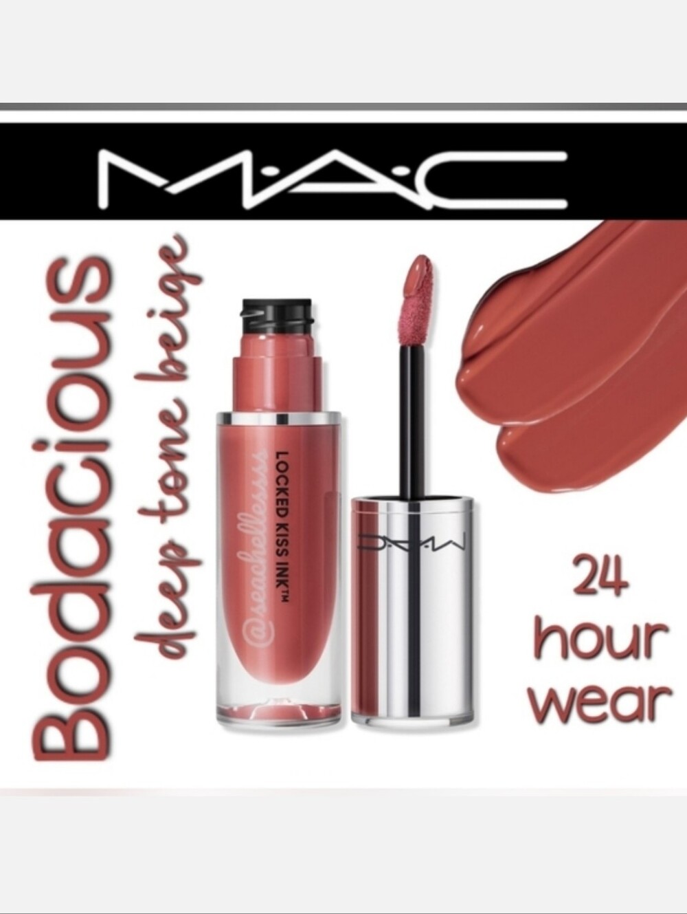 MAC Cosmetics Locked Kiss Ink Lipstick Bodacious Deep Beige Brand New In Box
